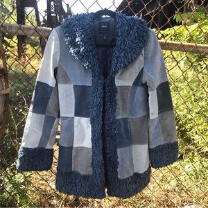 JLC NEW YORK vintage y2k leather patchwork penny lane style coat - small